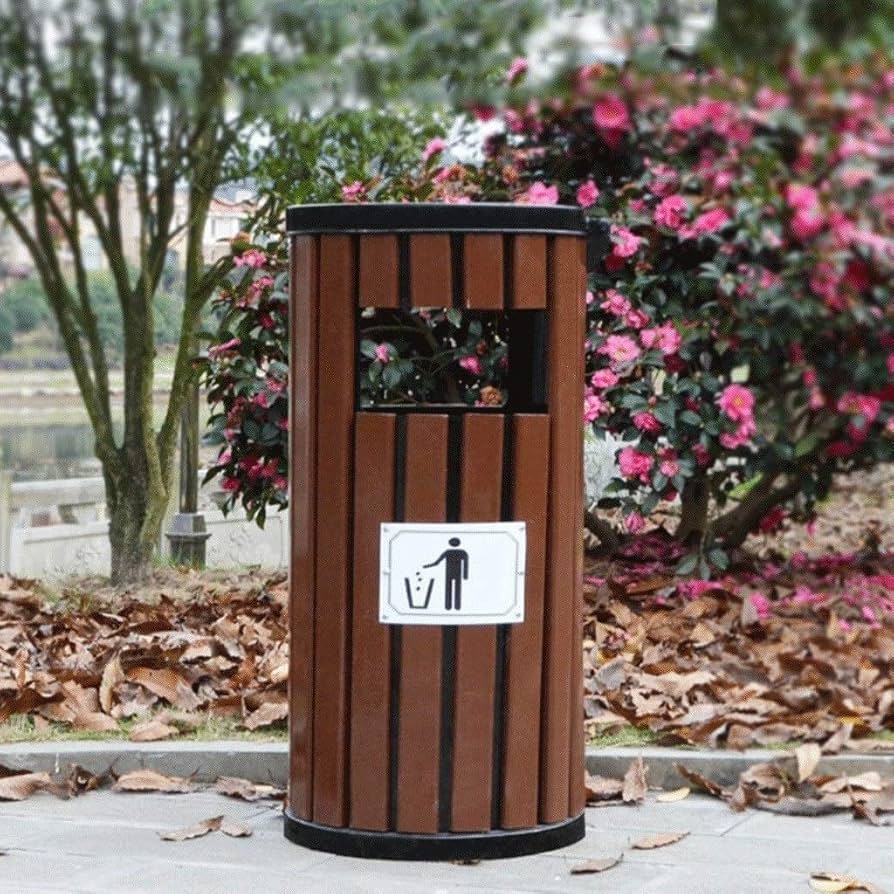 سلة مهملات خشبية